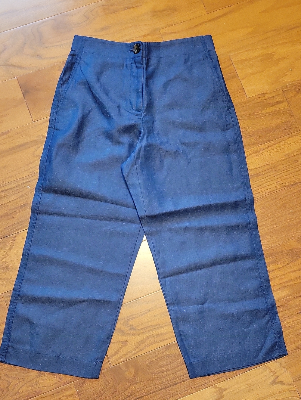 Ann Taylor High Rise Wide Leg Crop Melange Linen Blend Pant 4P NWT